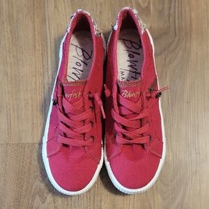 Blowfish Vibrant Red Casual Sneakers with Heel Detail